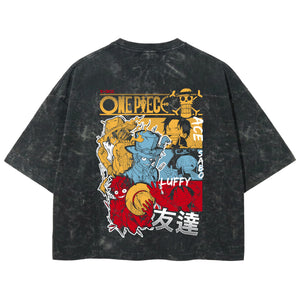 Playera streetwear premium de anime y gaming ExtraLife MX, corte boxy deluxe mineral wash heavyweight en color Acid Wash, moda urbana mexicana de culto.