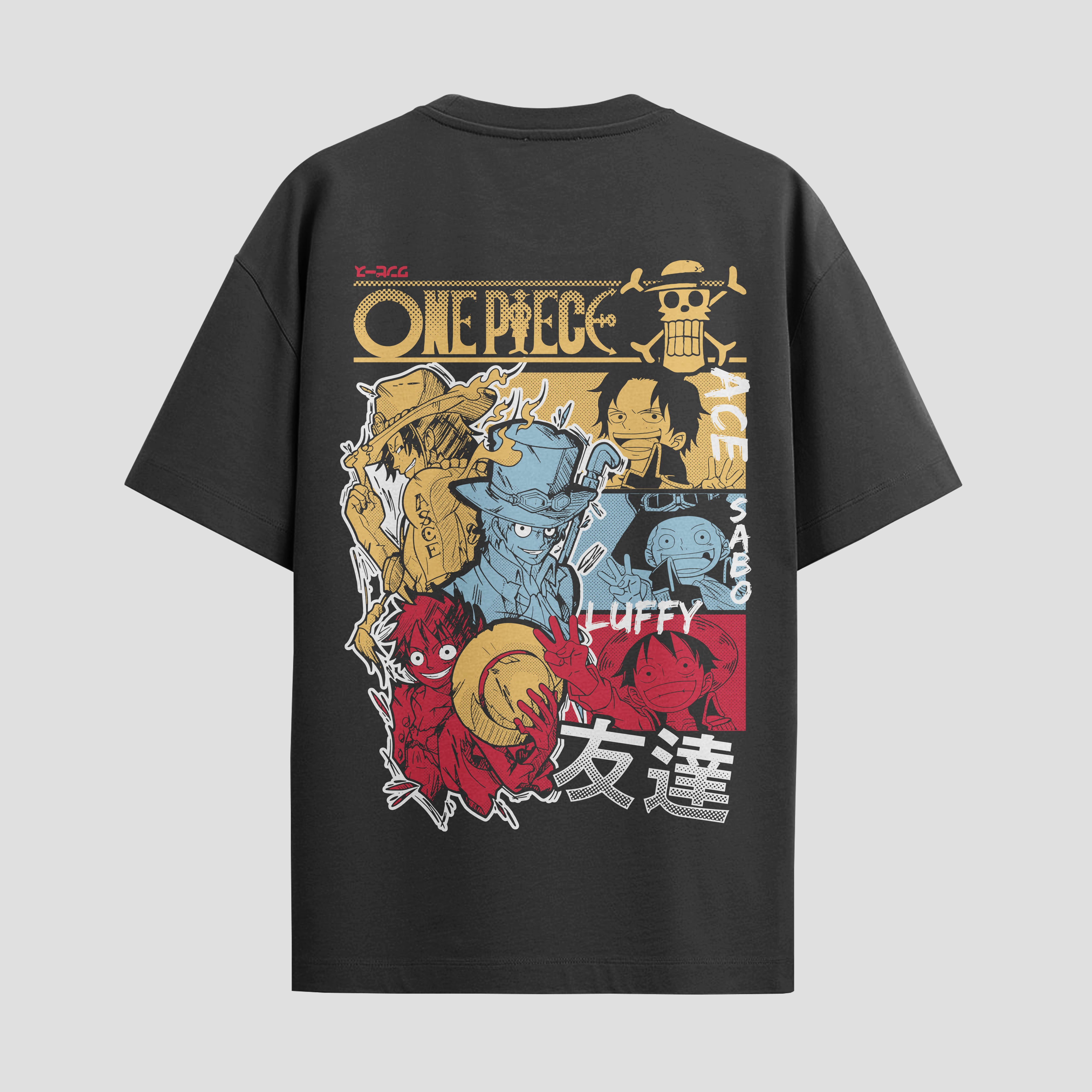 Playera urbana de anime y gaming ExtraLife MX, corte Standard Fit unisex ligero y transpirable en color Deep Black y Pure White, ropa de uso diario para gym y casual.