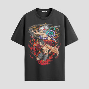 Playera urbana de anime y gaming ExtraLife MX, corte Standard Fit unisex ligero y transpirable en color Deep Black y Pure White, ropa de uso diario para gym y casual.