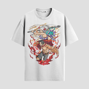 Playera urbana de anime y gaming ExtraLife MX, corte Standard Fit unisex ligero y transpirable en color Deep Black y Pure White, ropa de uso diario para gym y casual.