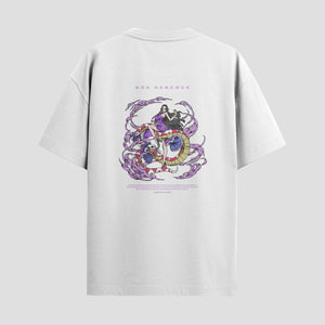 Playera urbana de anime y gaming ExtraLife MX, corte Standard Fit unisex ligero y transpirable en color Deep Black y Pure White, ropa de uso diario para gym y casual.
