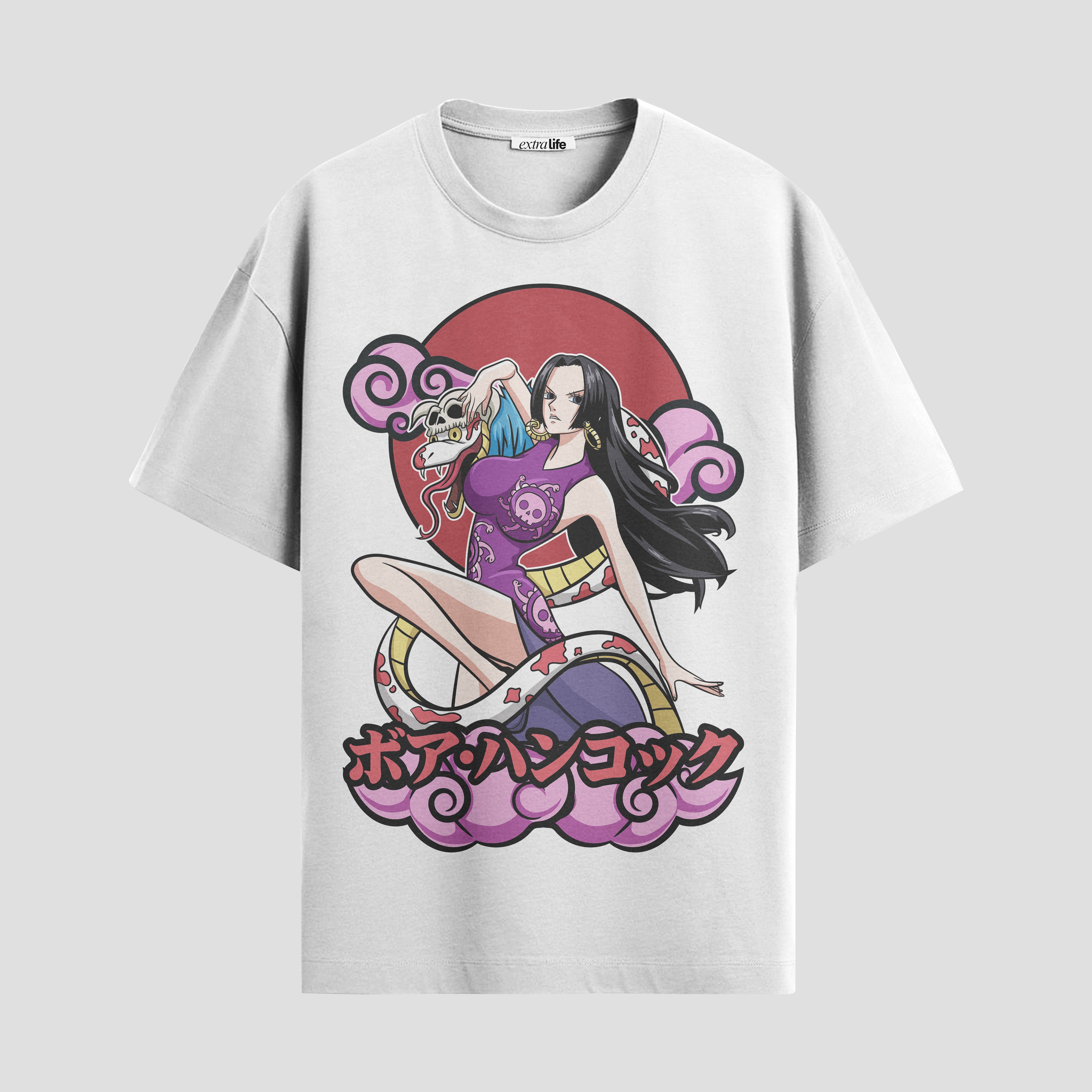 Playera urbana de anime y gaming ExtraLife MX, corte Standard Fit unisex ligero y transpirable en color Deep Black y Pure White, ropa de uso diario para gym y casual.