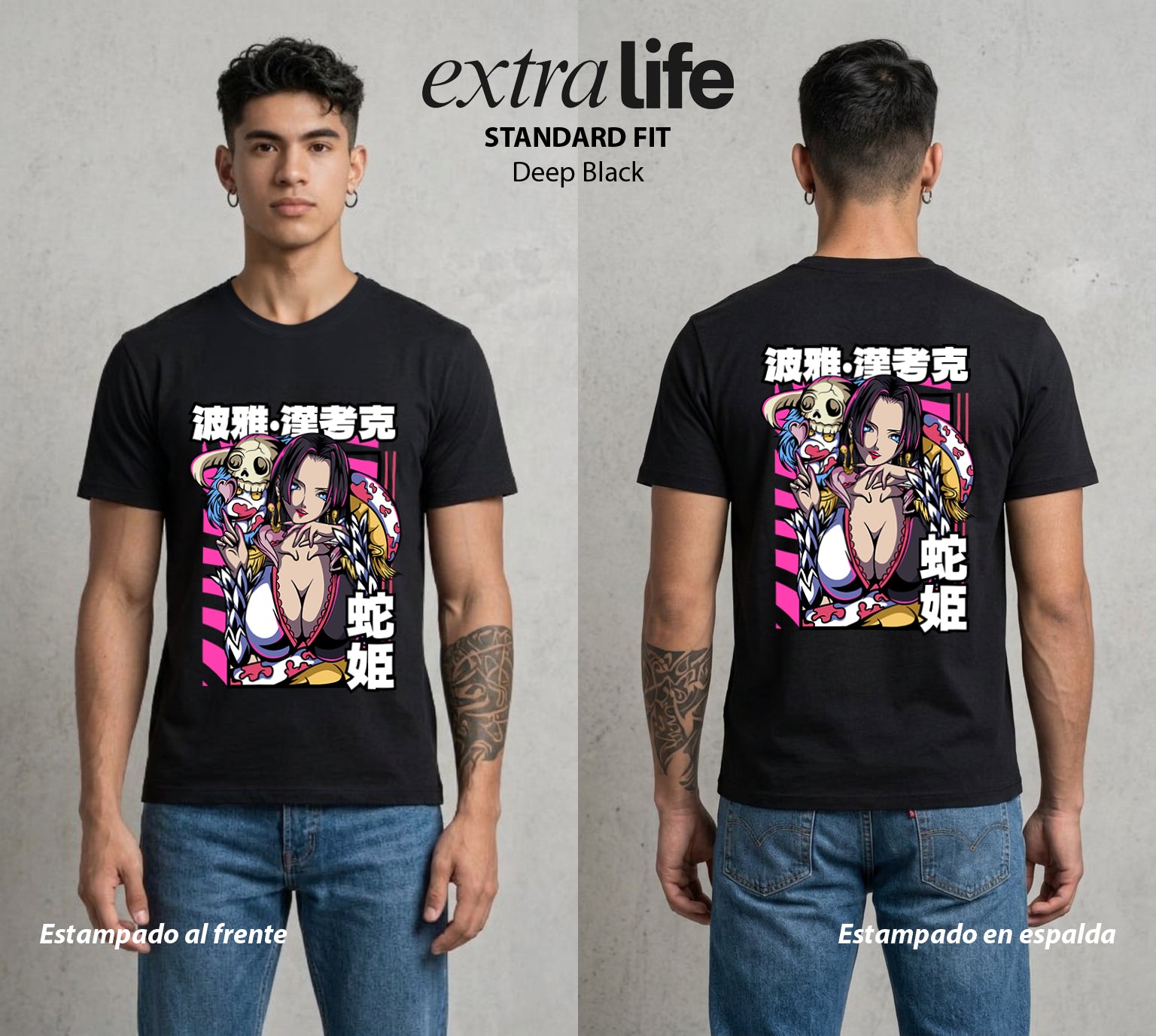 Mar de los Piratas | Emperatriz y Guerrera #03048 - Playera Standard Fit | Deep Black - Foto en modelo