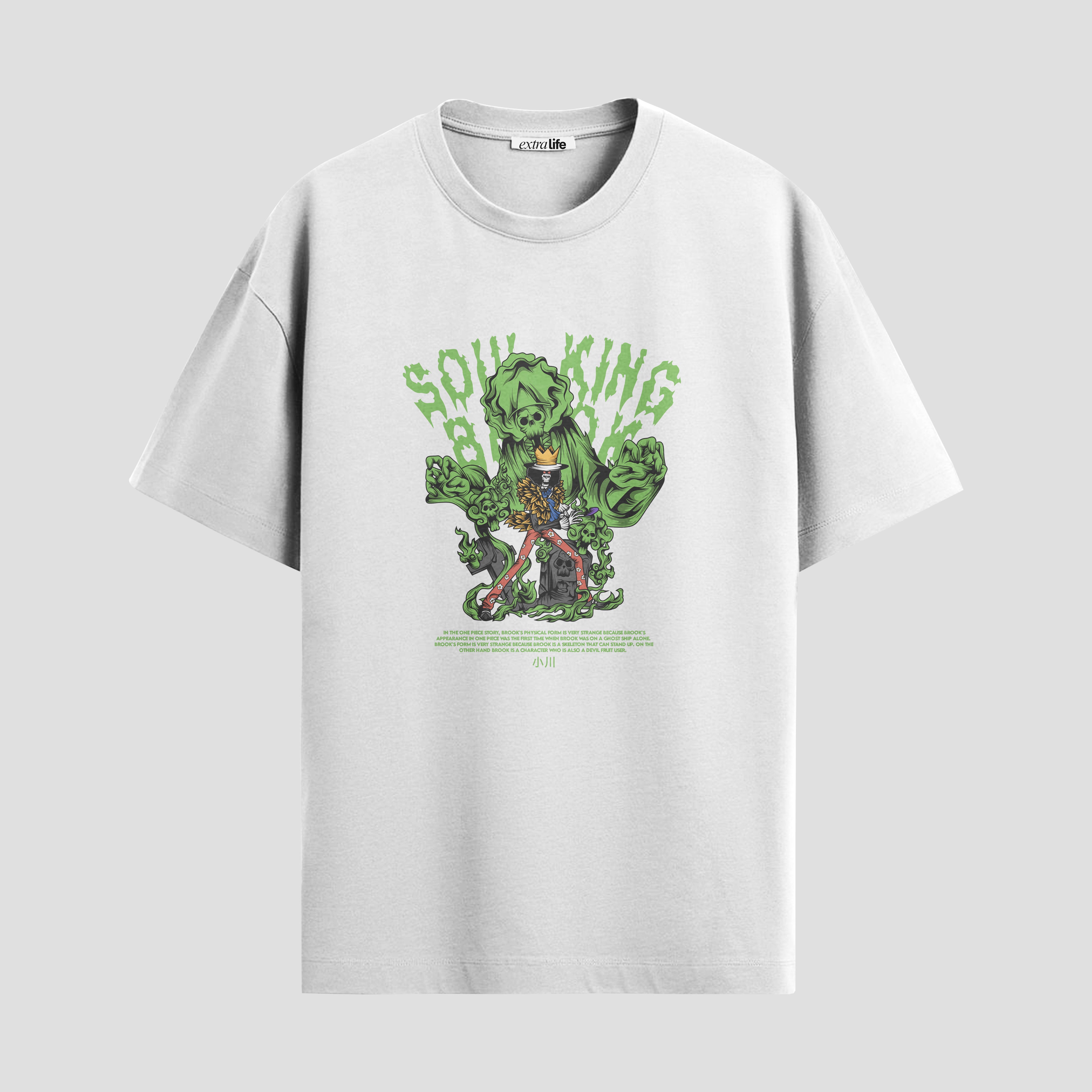 Playera urbana de anime y gaming ExtraLife MX, corte Standard Fit unisex ligero y transpirable en color Deep Black y Pure White, ropa de uso diario para gym y casual.