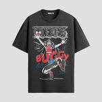 Playera urbana de anime y gaming ExtraLife MX, corte Standard Fit unisex ligero y transpirable en color Deep Black y Pure White, ropa de uso diario para gym y casual.