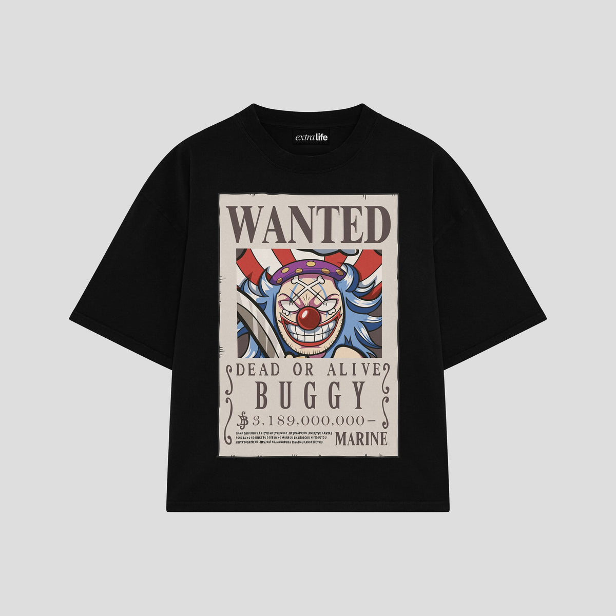 Playera streetwear premium de anime y gaming ExtraLife MX, corte oversized drop shoulder ligero y fresco en color Deep Black y Off-White, moda urbana mexicana de culto.