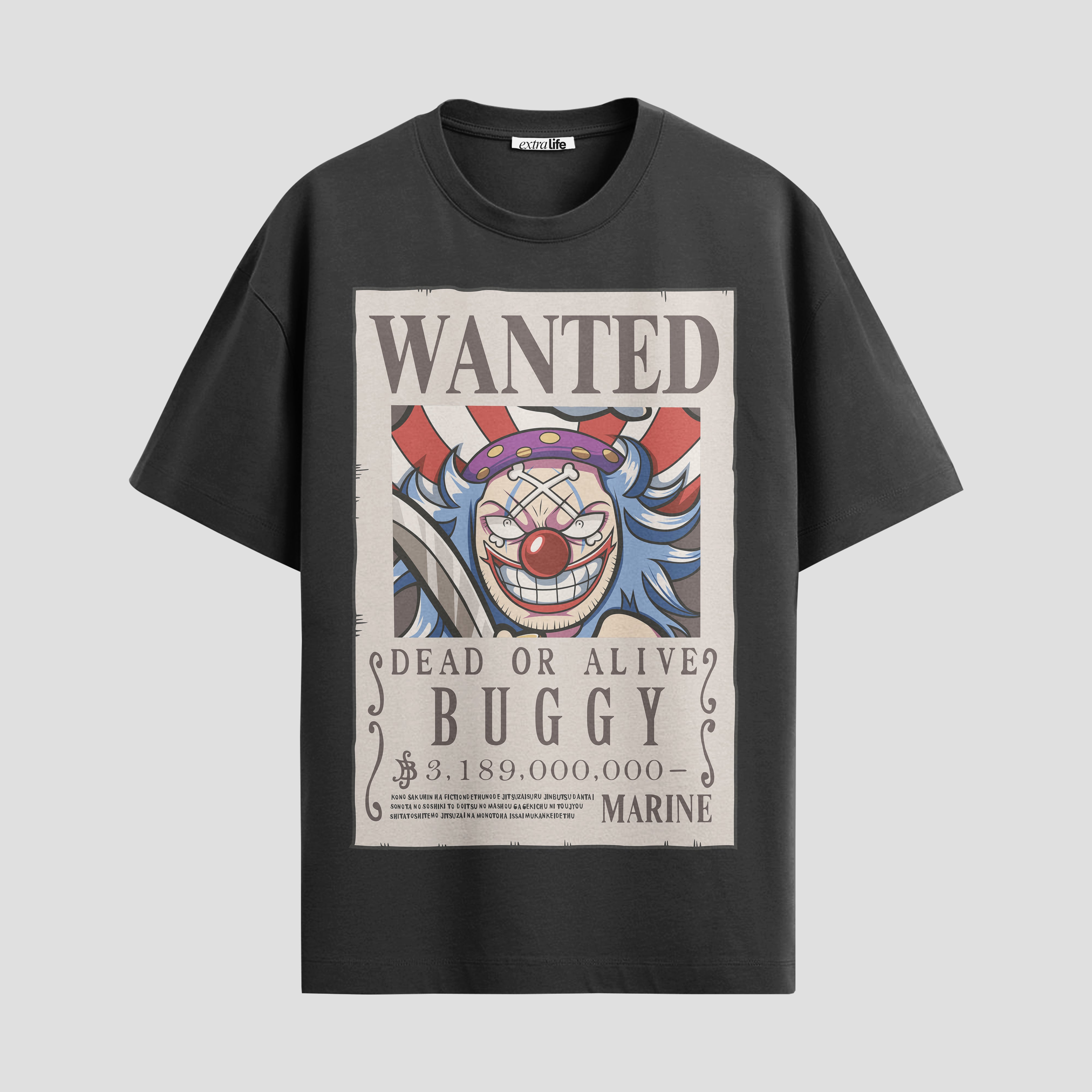 Playera urbana de anime y gaming ExtraLife MX, corte Standard Fit unisex ligero y transpirable en color Deep Black y Pure White, ropa de uso diario para gym y casual.
