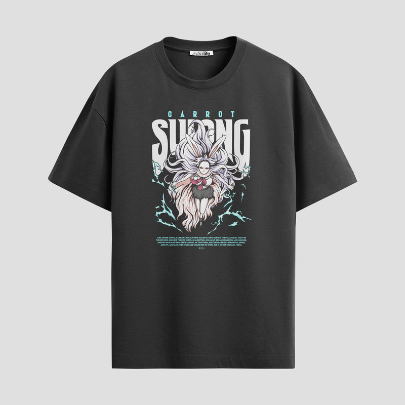 Playera urbana de anime y gaming ExtraLife MX, corte Standard Fit unisex ligero y transpirable en color Deep Black y Pure White, ropa de uso diario para gym y casual.