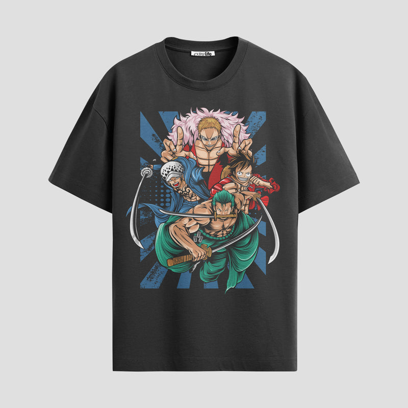 Playera urbana de anime y gaming ExtraLife MX, corte Standard Fit unisex ligero y transpirable en color Deep Black y Pure White, ropa de uso diario para gym y casual.