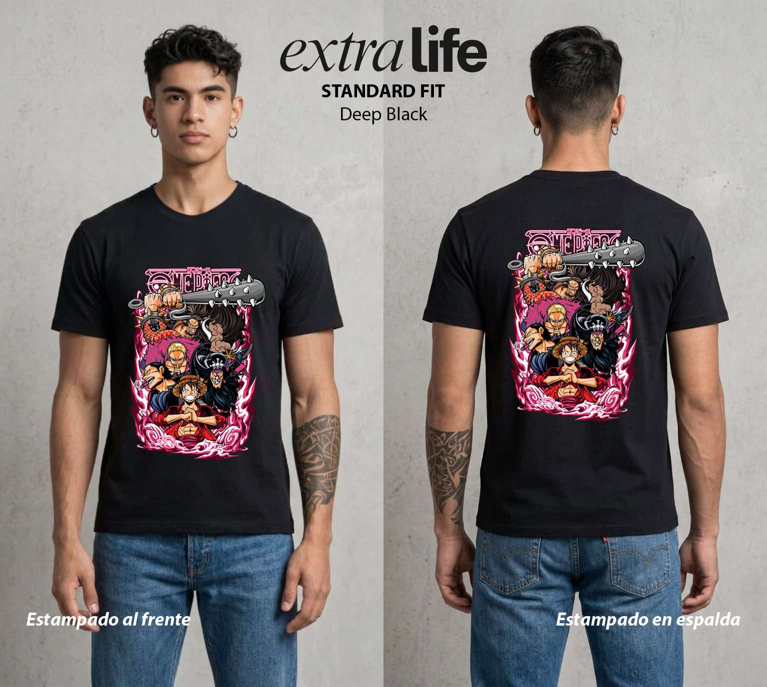 Mar de los Piratas | Los del Mar #03061 - Playera Standard Fit | Deep Black - Foto en modelo