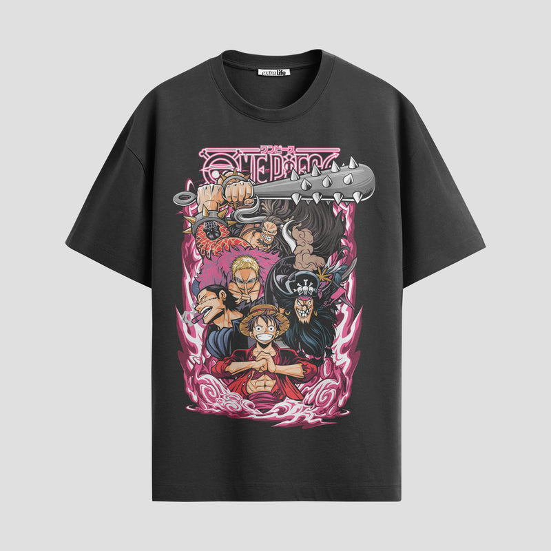 Playera urbana de anime y gaming ExtraLife MX, corte Standard Fit unisex ligero y transpirable en color Deep Black y Pure White, ropa de uso diario para gym y casual.