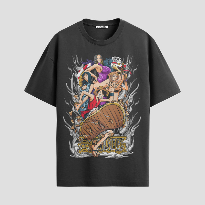 Playera urbana de anime y gaming ExtraLife MX, corte Standard Fit unisex ligero y transpirable en color Deep Black y Pure White, ropa de uso diario para gym y casual.