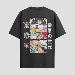 Playera urbana de anime y gaming ExtraLife MX, corte Standard Fit unisex ligero y transpirable en color Deep Black y Pure White, ropa de uso diario para gym y casual.
