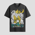 Playera urbana de anime y gaming ExtraLife MX, corte Standard Fit unisex ligero y transpirable en color Deep Black y Pure White, ropa de uso diario para gym y casual.
