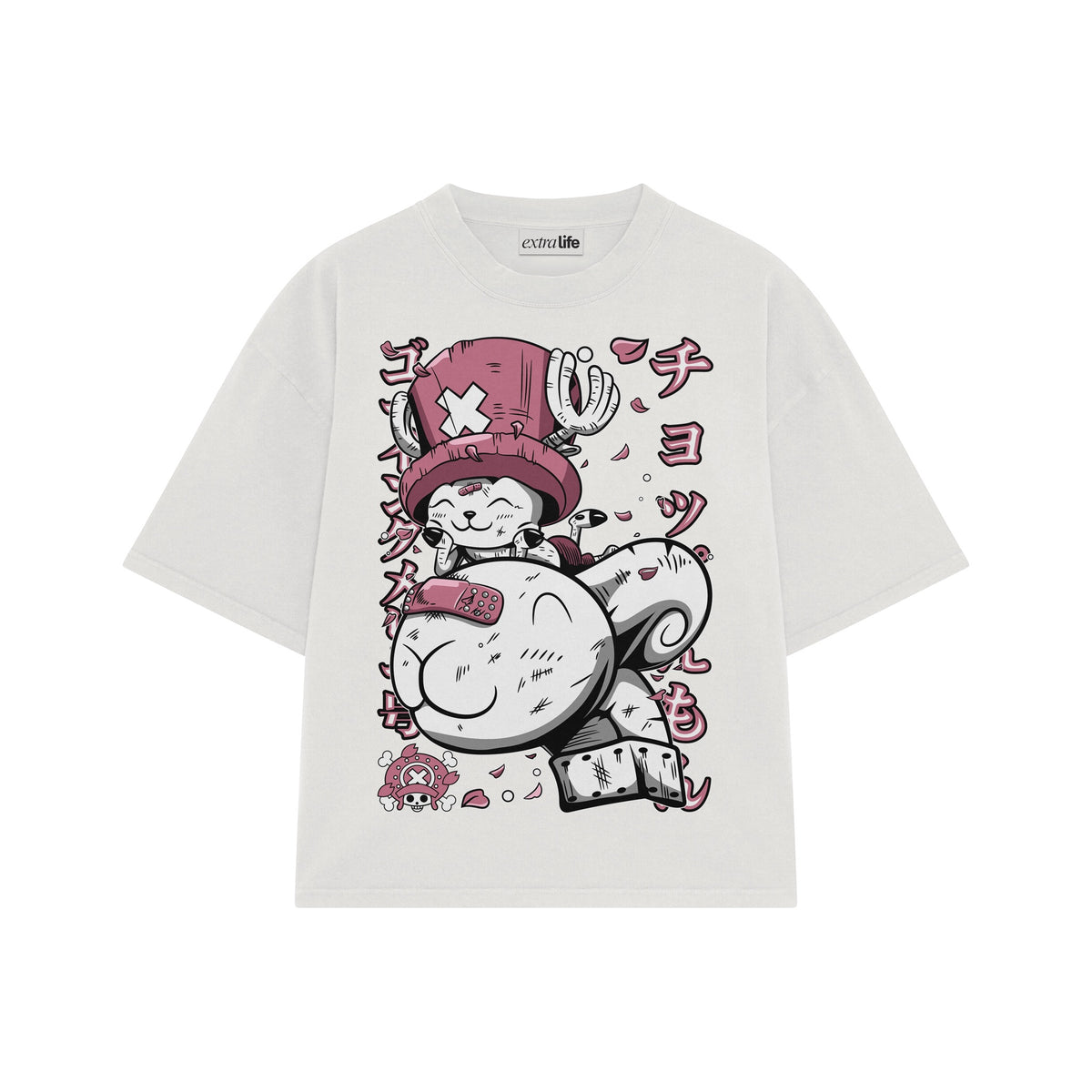 Playera streetwear premium de anime y gaming ExtraLife MX, corte oversized drop shoulder ligero y fresco en color Deep Black y Off-White, moda urbana mexicana de culto.