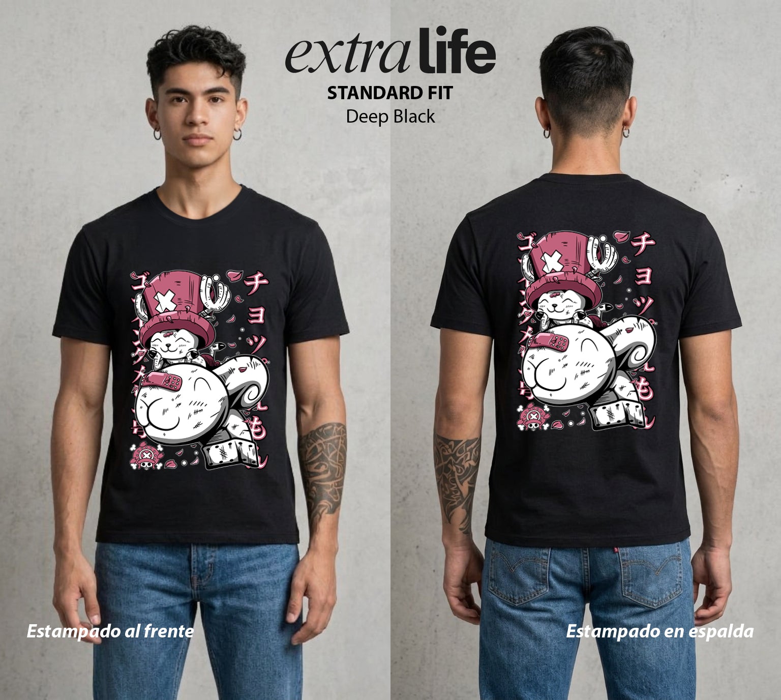Mar de los Piratas | El Medico Reno #03077 - Playera Standard Fit | Deep Black - Foto en modelo