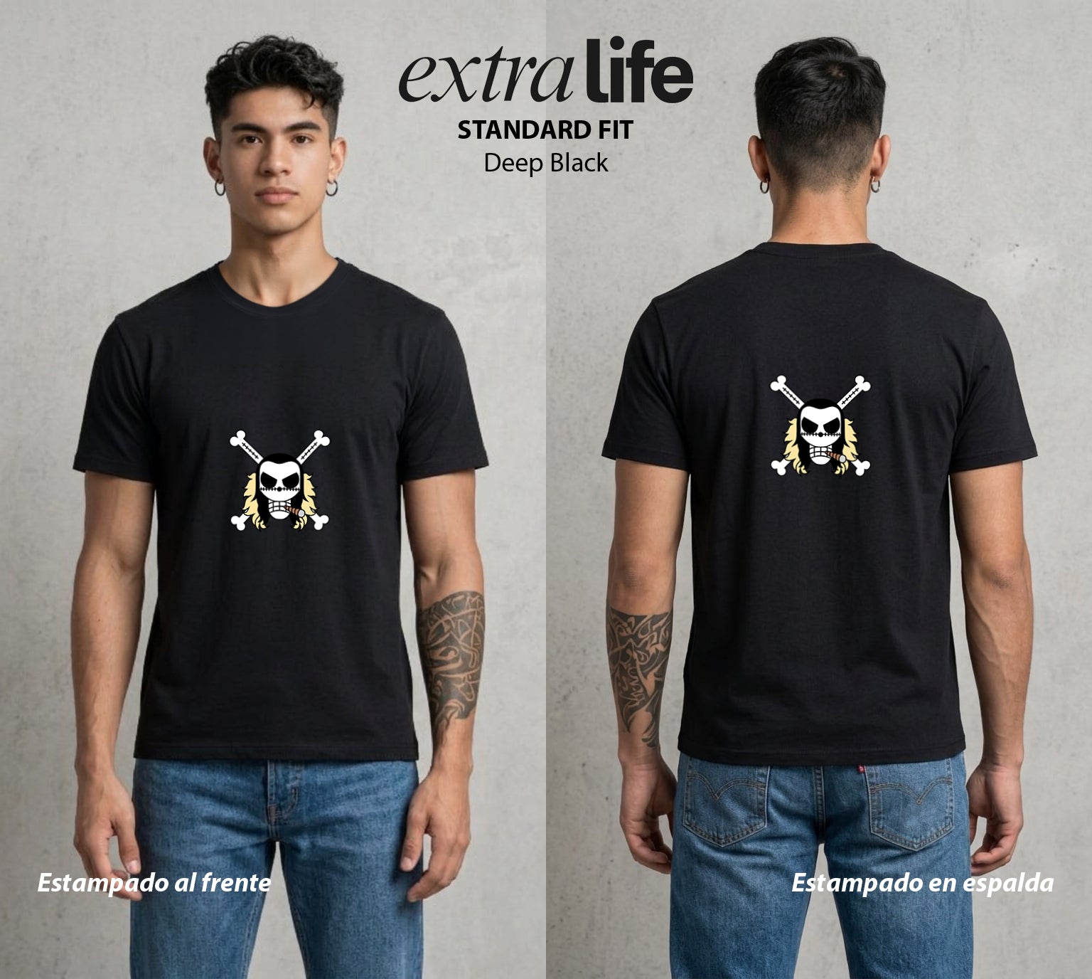 Mar de los Piratas | El Cocodrilo del Desierto #03081 - Playera Standard Fit | Deep Black - Foto en modelo