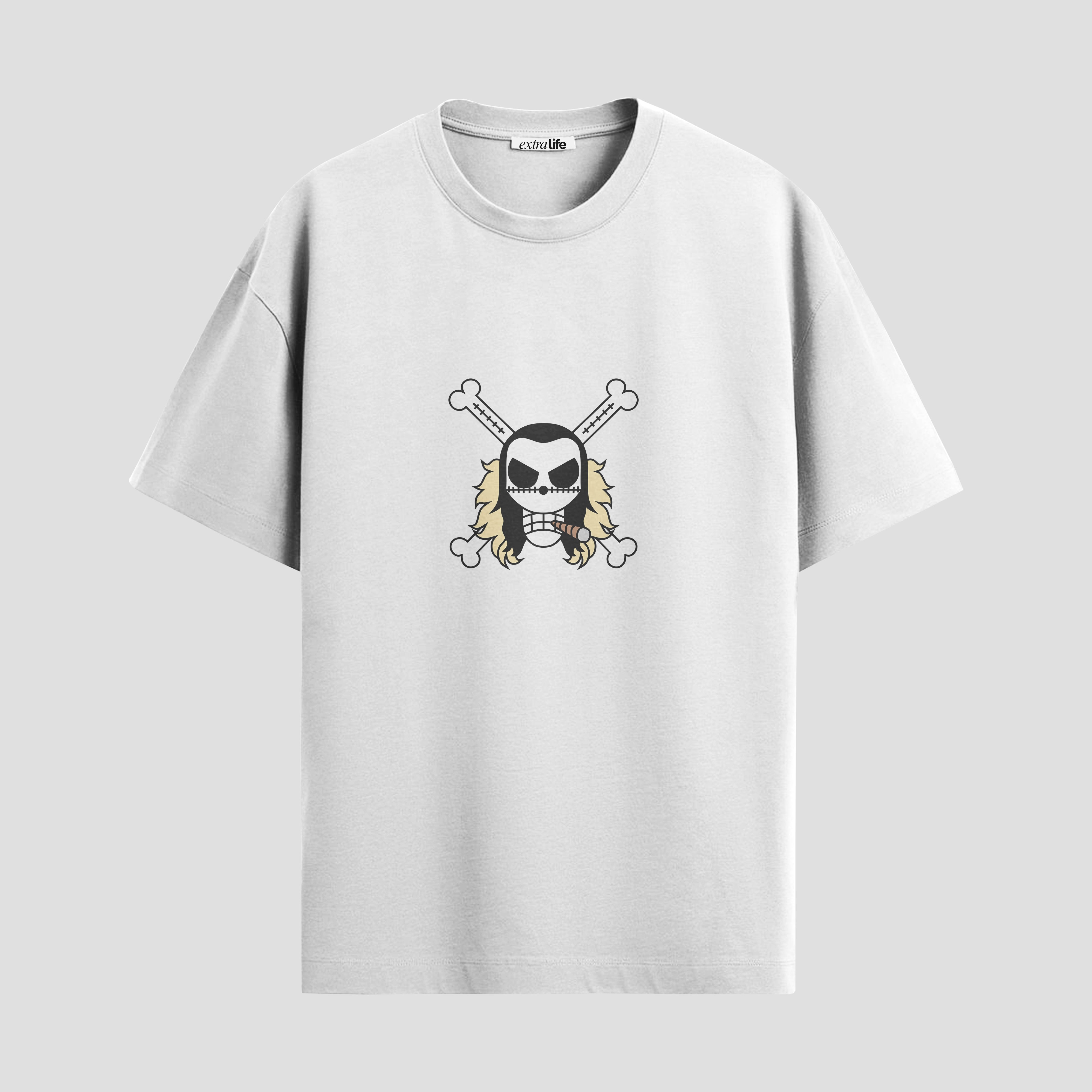 Playera urbana de anime y gaming ExtraLife MX, corte Standard Fit unisex ligero y transpirable en color Deep Black y Pure White, ropa de uso diario para gym y casual.