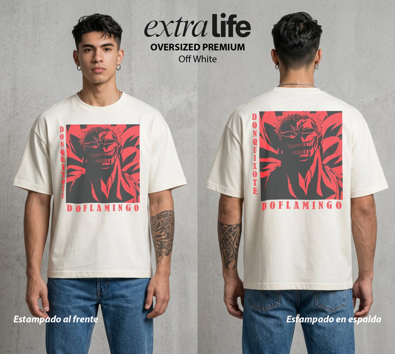 Mar de los Piratas | El Titiritero #03088 - Playera Oversized Premium | Off White - Foto en modelo