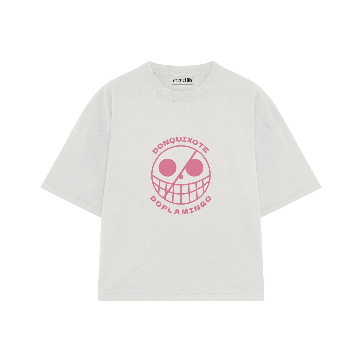 Playera streetwear premium de anime y gaming ExtraLife MX, corte oversized drop shoulder ligero y fresco en color Deep Black y Off-White, moda urbana mexicana de culto.