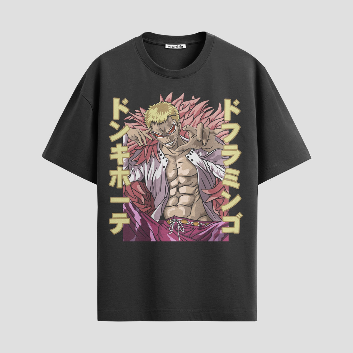 Playera urbana de anime y gaming ExtraLife MX, corte Classic Premium unisex ligero y transpirable en color Deep Black y Pure White, ropa de uso diario para gym y casual.