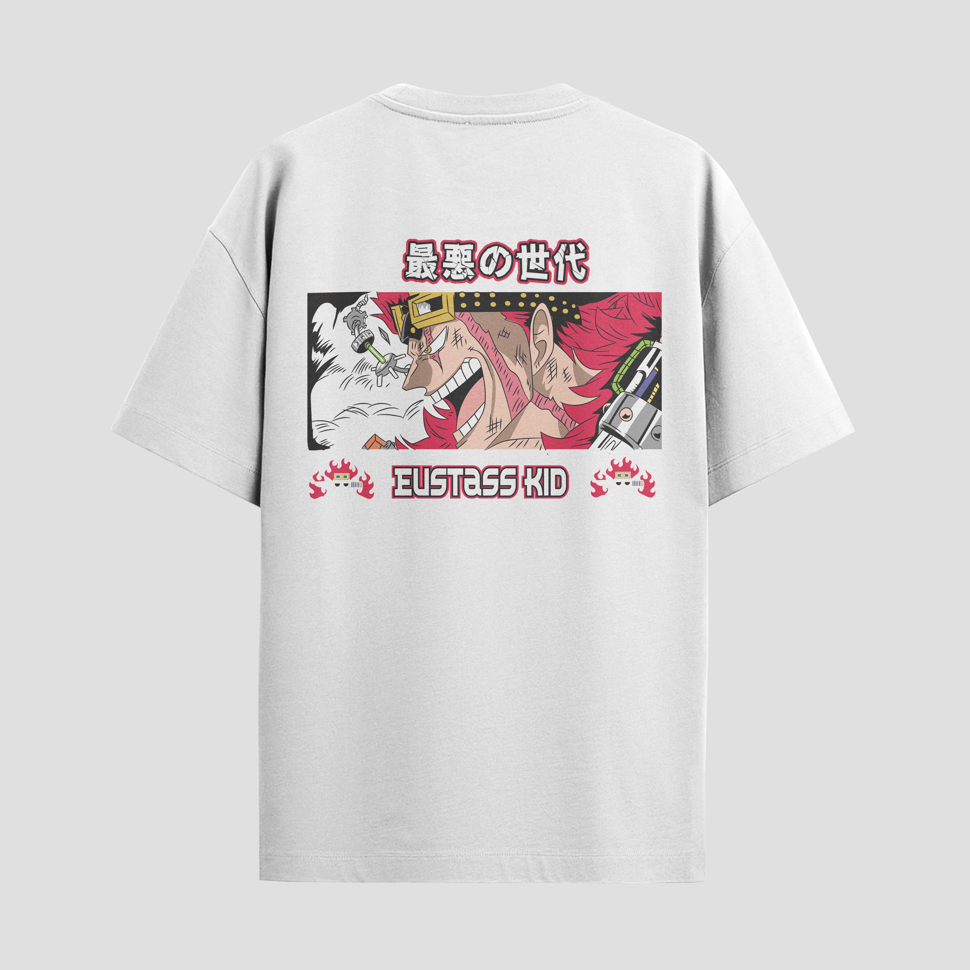 Playera urbana de anime y gaming ExtraLife MX, corte Standard Fit unisex ligero y transpirable en color Deep Black y Pure White, ropa de uso diario para gym y casual.
