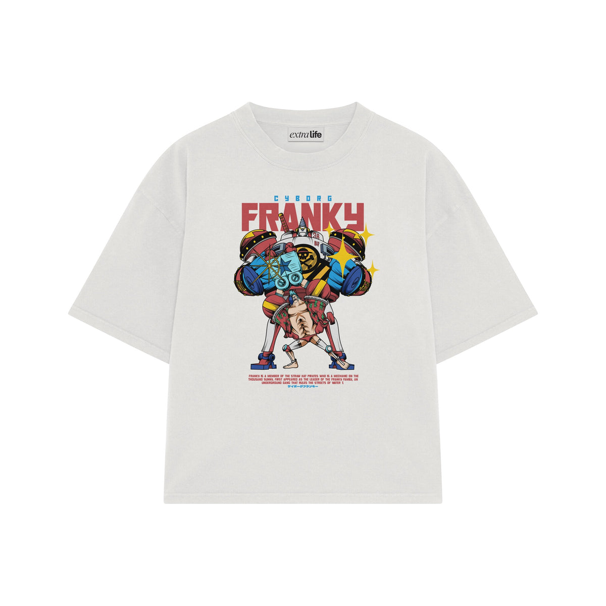 Playera streetwear premium de anime y gaming ExtraLife MX, corte oversized drop shoulder ligero y fresco en color Deep Black y Off-White, moda urbana mexicana de culto.