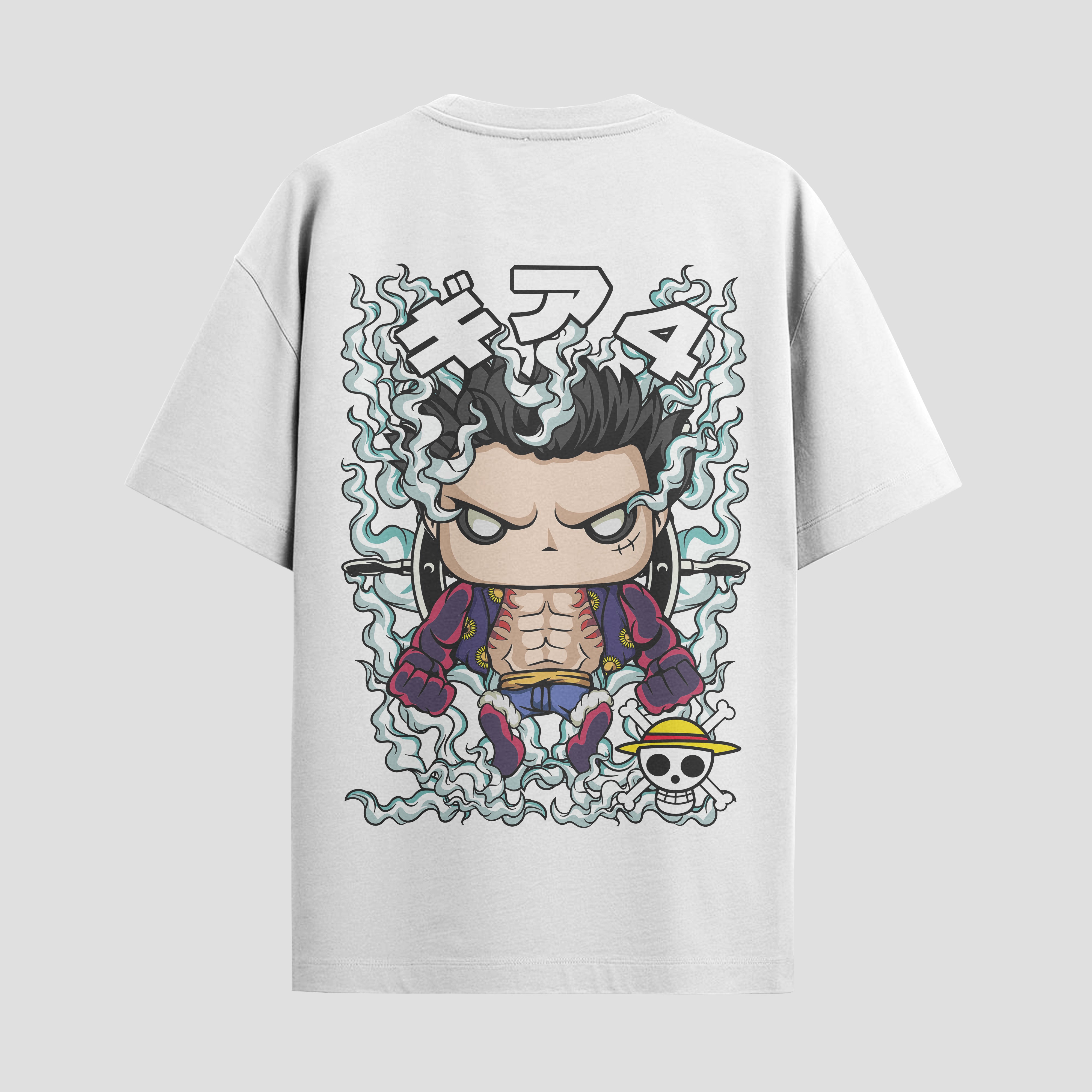 Playera urbana de anime y gaming ExtraLife MX, corte Standard Fit unisex ligero y transpirable en color Deep Black y Pure White, ropa de uso diario para gym y casual.
