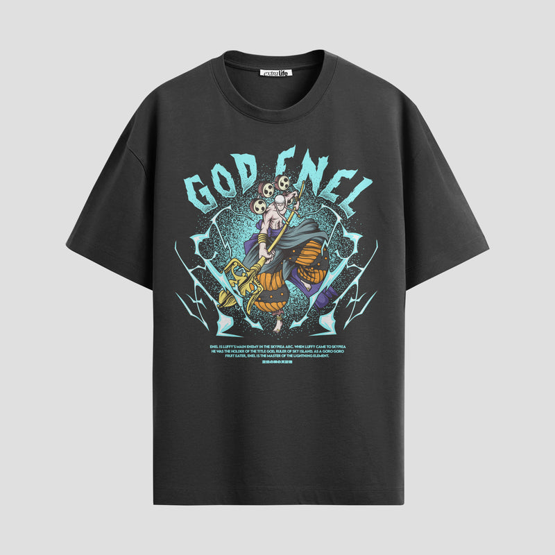 Playera urbana de anime y gaming ExtraLife MX, corte Standard Fit unisex ligero y transpirable en color Deep Black y Pure White, ropa de uso diario para gym y casual.