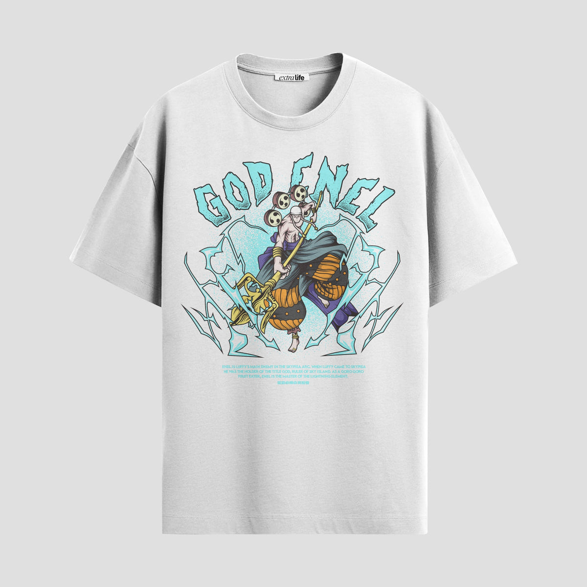 Playera urbana de anime y gaming ExtraLife MX, corte Classic Premium unisex ligero y transpirable en color Deep Black y Pure White, ropa de uso diario para gym y casual.