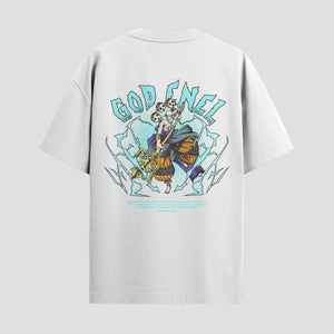 Playera urbana de anime y gaming ExtraLife MX, corte Standard Fit unisex ligero y transpirable en color Deep Black y Pure White, ropa de uso diario para gym y casual.