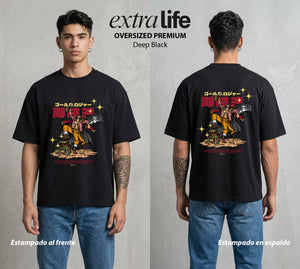 Mar de los Piratas | El Rey del Mar #03114 - Playera Oversized Premium | Deep Black - Foto en modelo