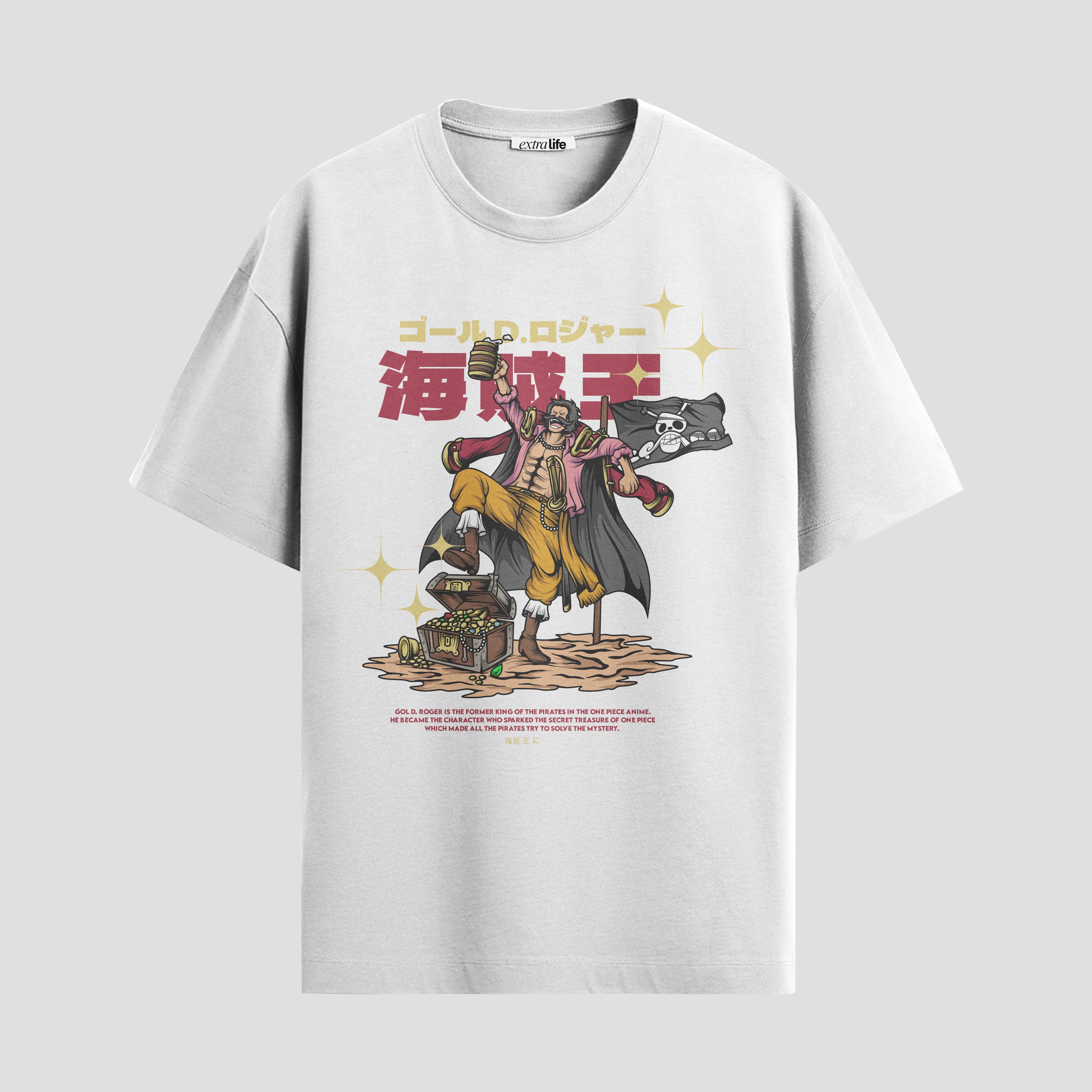Playera urbana de anime y gaming ExtraLife MX, corte Standard Fit unisex ligero y transpirable en color Deep Black y Pure White, ropa de uso diario para gym y casual.