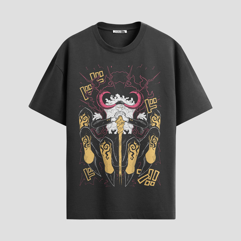 Playera urbana de anime y gaming ExtraLife MX, corte Standard Fit unisex ligero y transpirable en color Deep Black y Pure White, ropa de uso diario para gym y casual.