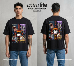 Mar de los Piratas | Los Cinco Ancianos #03116 - Playera Oversized Premium | Deep Black - Foto en modelo