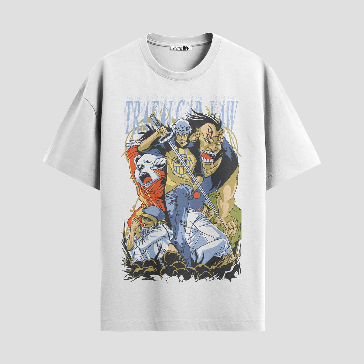 Playera urbana de anime y gaming ExtraLife MX, corte Classic Premium unisex ligero y transpirable en color Deep Black y Pure White, ropa de uso diario para gym y casual.