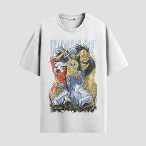 Playera urbana de anime y gaming ExtraLife MX, corte Standard Fit unisex ligero y transpirable en color Deep Black y Pure White, ropa de uso diario para gym y casual.