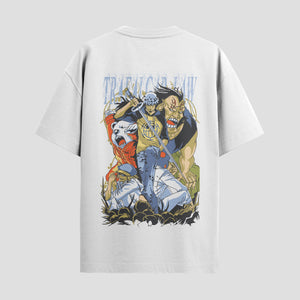 Playera urbana de anime y gaming ExtraLife MX, corte Standard Fit unisex ligero y transpirable en color Deep Black y Pure White, ropa de uso diario para gym y casual.