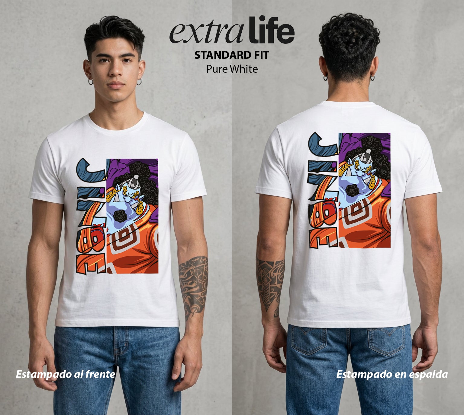 Mar de los Piratas | El Caballero del Mar #03124 - Playera Standard Fit | Pure White - Foto en modelo