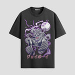 Playera urbana de anime y gaming ExtraLife MX, corte Standard Fit unisex ligero y transpirable en color Deep Black y Pure White, ropa de uso diario para gym y casual.