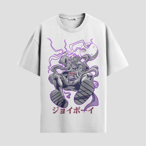 Playera urbana de anime y gaming ExtraLife MX, corte Standard Fit unisex ligero y transpirable en color Deep Black y Pure White, ropa de uso diario para gym y casual.