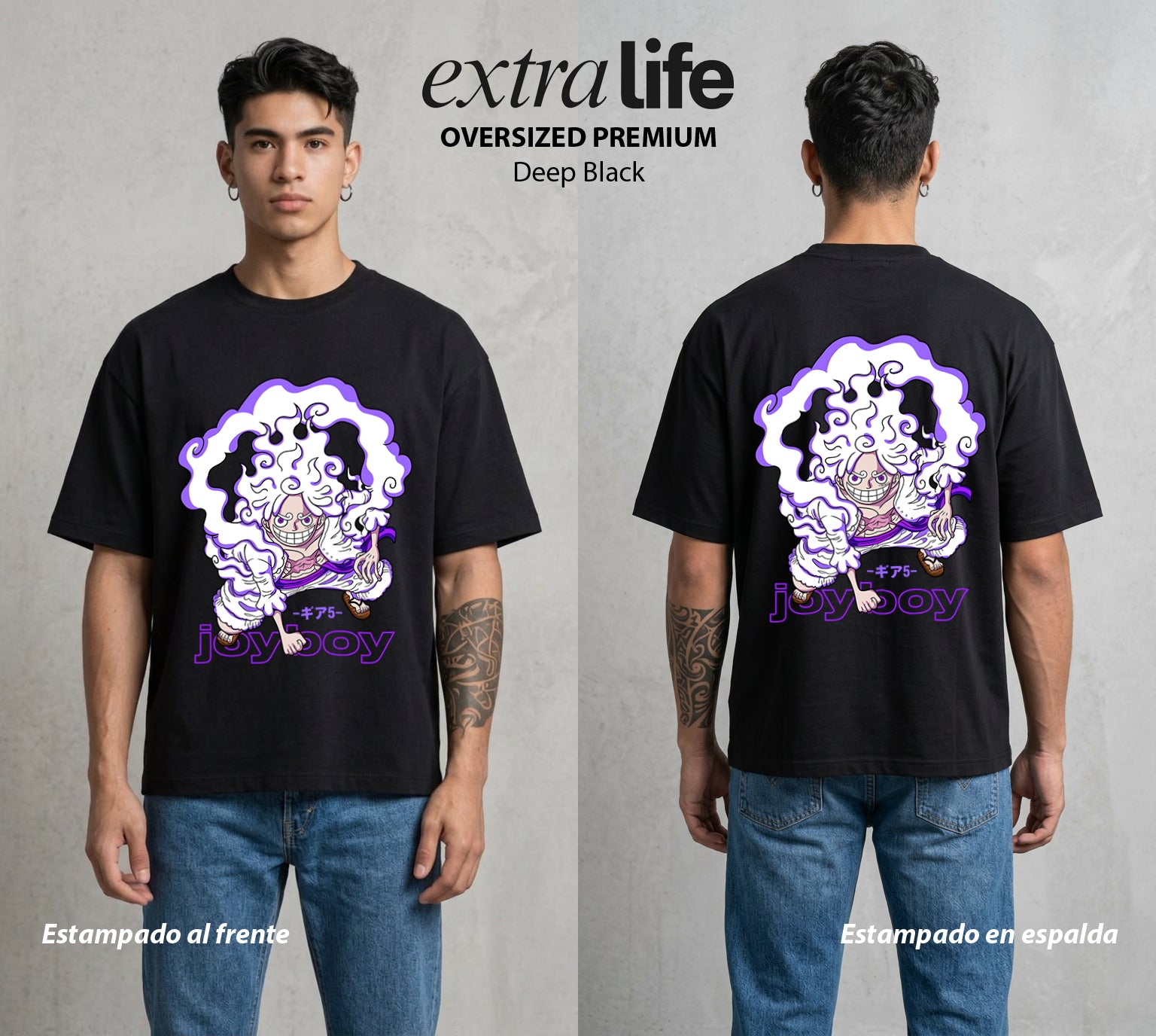 Mar de los Piratas | La Promesa del Mar #03126 - Playera Oversized Premium | Deep Black - Foto en modelo