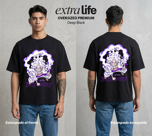Mar de los Piratas | La Promesa del Mar #03126 - Playera Oversized Premium | Deep Black - Foto en modelo