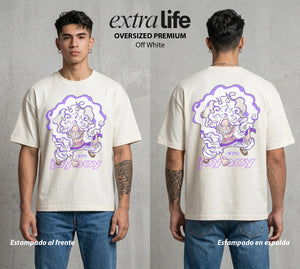 Mar de los Piratas | La Promesa del Mar #03126 - Playera Oversized Premium | Off White - Foto en modelo