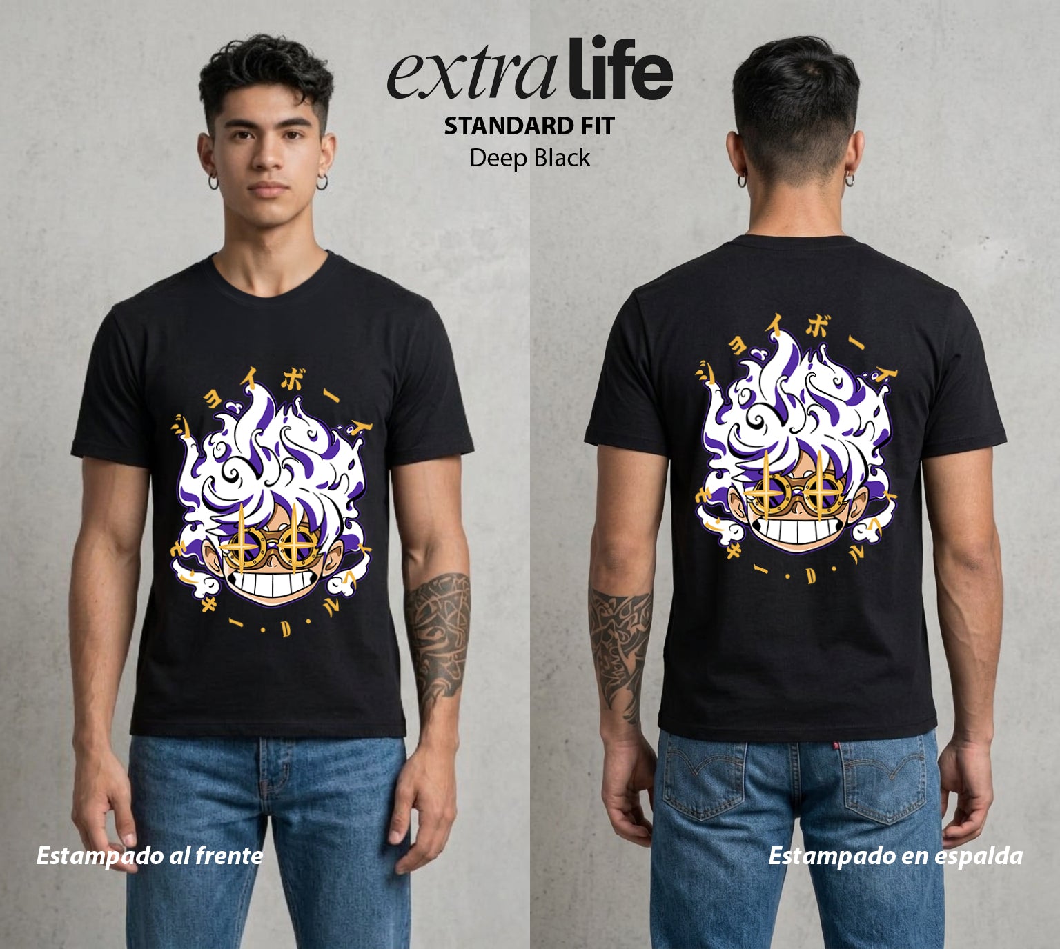 Mar de los Piratas | La Promesa del Mar #03128 - Playera Standard Fit | Deep Black - Foto en modelo
