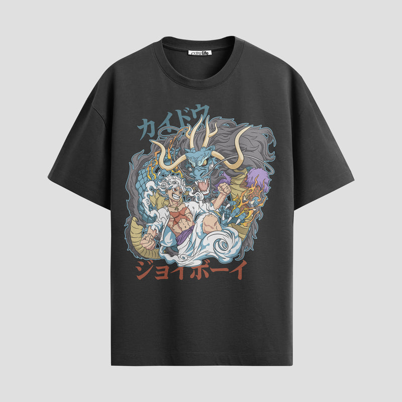 Playera urbana de anime y gaming ExtraLife MX, corte Standard Fit unisex ligero y transpirable en color Deep Black y Pure White, ropa de uso diario para gym y casual.