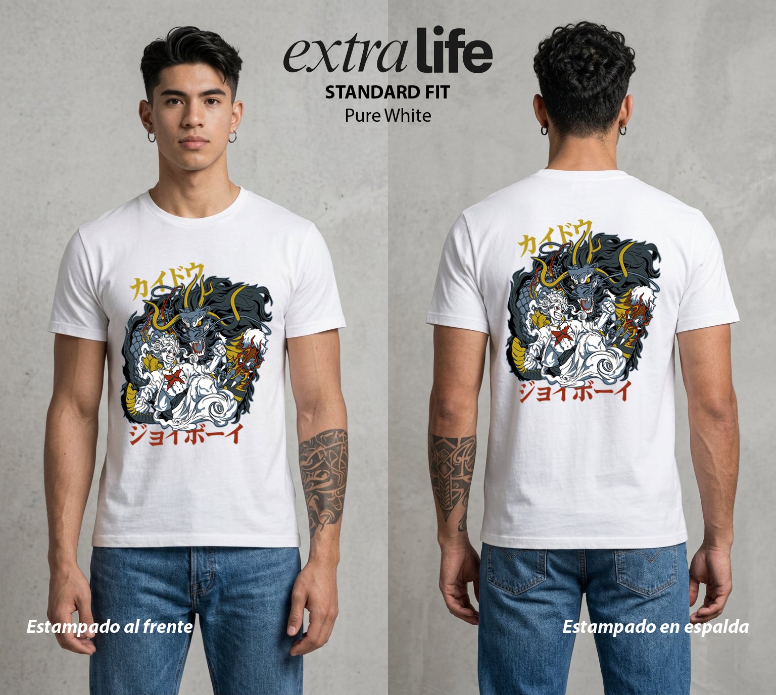 Mar de los Piratas | El Dragon del Mundo #03131 - Playera Standard Fit | Pure White - Foto en modelo