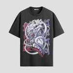 Playera urbana de anime y gaming ExtraLife MX, corte Standard Fit unisex ligero y transpirable en color Deep Black y Pure White, ropa de uso diario para gym y casual.