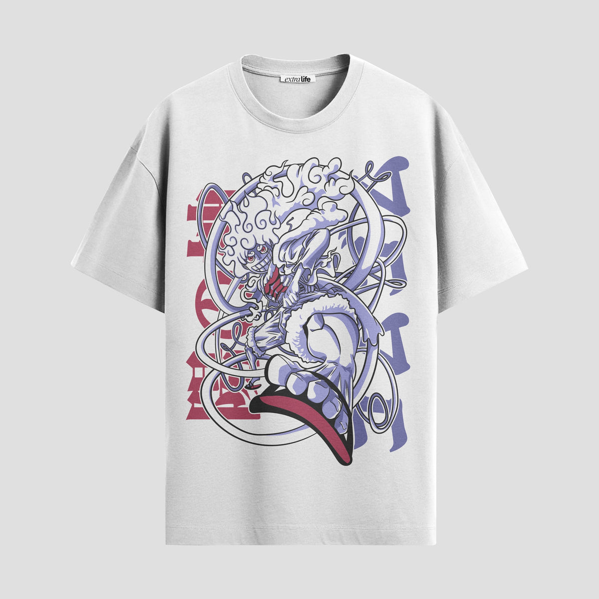 Playera urbana de anime y gaming ExtraLife MX, corte Classic Premium unisex ligero y transpirable en color Deep Black y Pure White, ropa de uso diario para gym y casual.