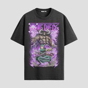 Playera urbana de anime y gaming ExtraLife MX, corte Standard Fit unisex ligero y transpirable en color Deep Black y Pure White, ropa de uso diario para gym y casual.